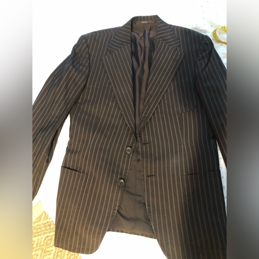 Men's Gucci brown Pinstripe Suit Blazer - Classic Tailored Jacket